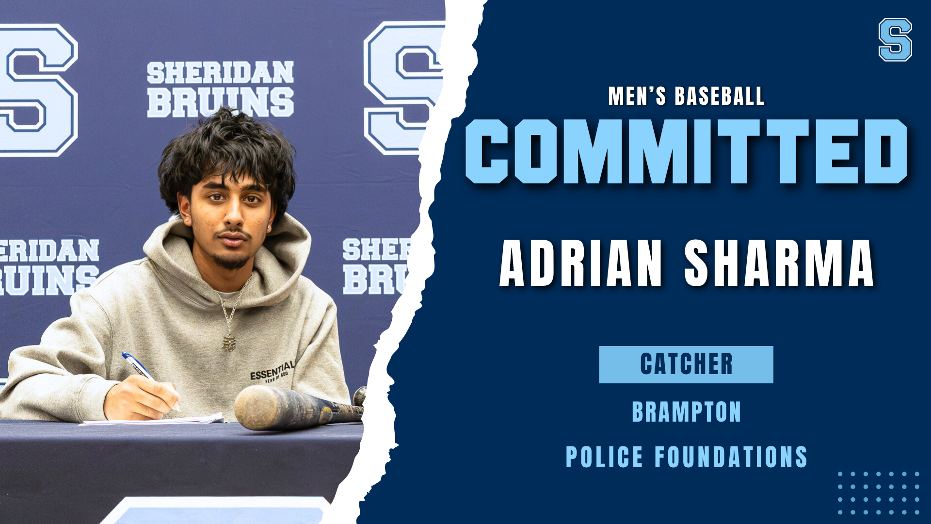 Men's Baseball Committed Player - Adrian Sharma